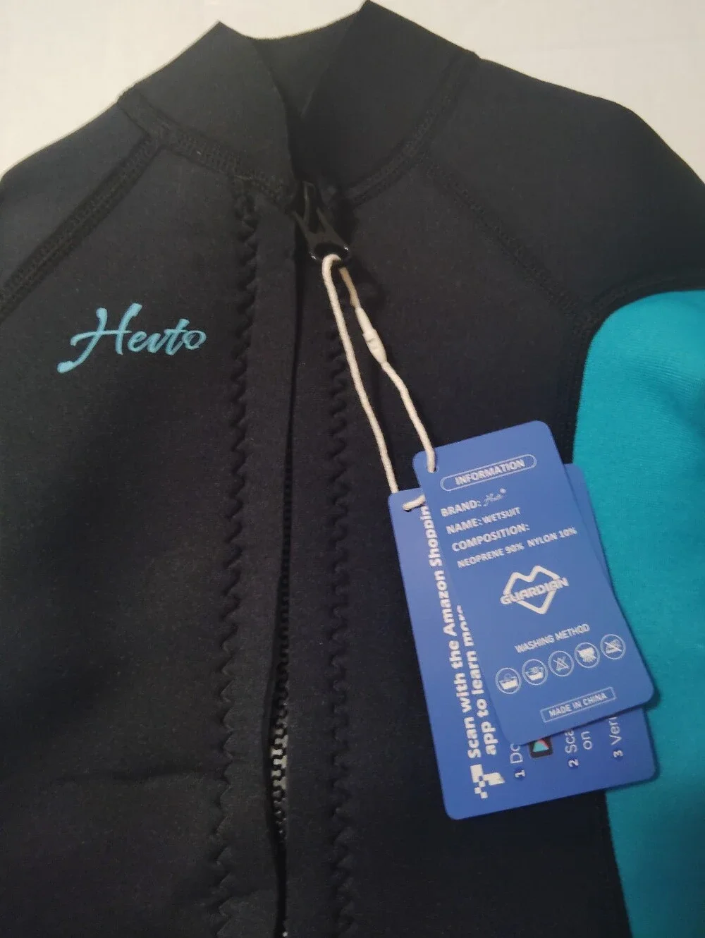 Kids Short Sleeve One-Piece Wetsuit - Black & Teal